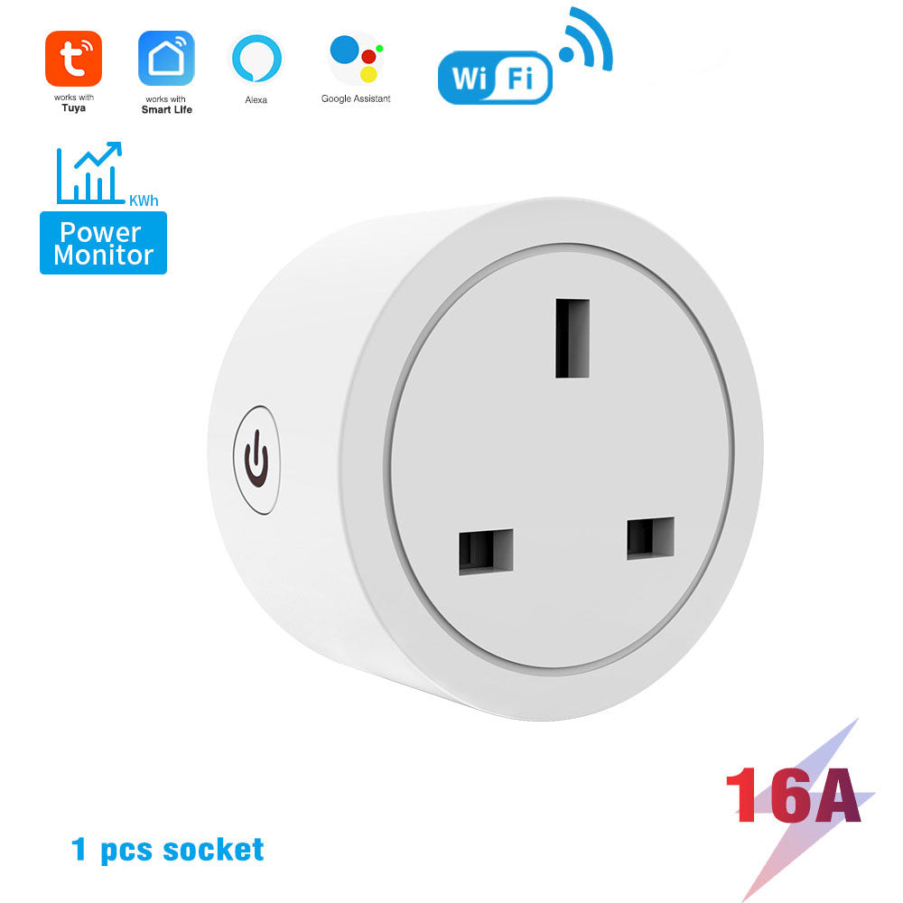 SwitnexTuya WiFi+Bluetooth Smart Plug, European/British/American/Japanese Standard, Works with App Remote Control