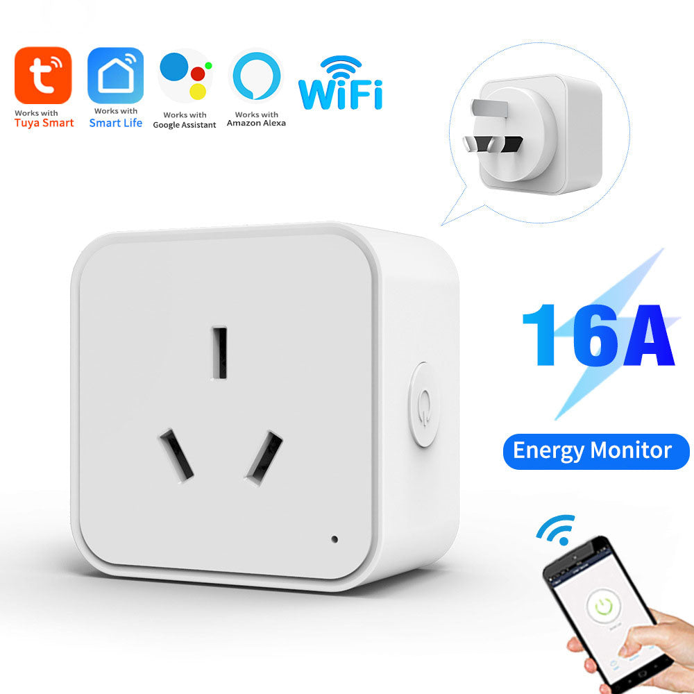 SwitnexTuya WiFi+Bluetooth Smart Plug, European/British/American/Japanese Standard, Works with App Remote Control